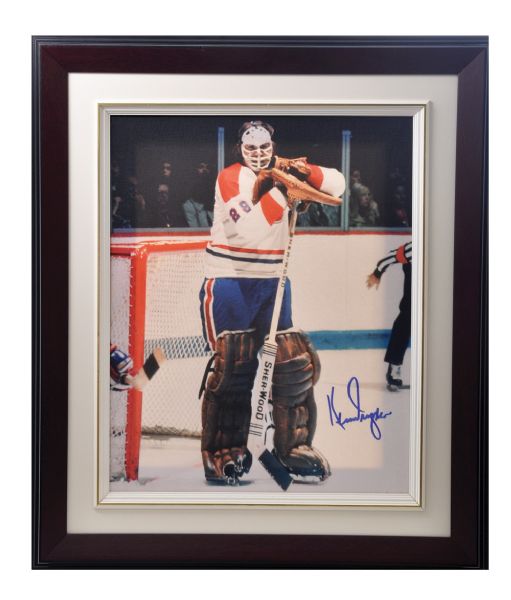 Ken Dryden Montreal Canadiens Signed Framed Canvas with JSA LOA (28” x 24”)