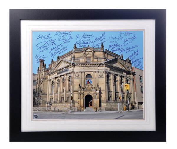  Framed HOF Building Photo Signed by 19 (23 ½” x 27 ½”)