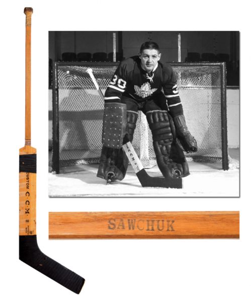 Terry Sawchuk’s 1965-66 Toronto Maple Leafs Game-Used Team-Signed Stick