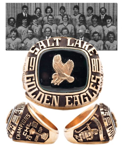 Emile Francis 1979-80 CHL Salt Lake Golden Eagles Adams Cup Championship 10K Gold Ring with LOA