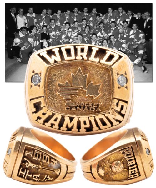 Stu Poiriers 1994 Team Canada World Hockey Championship 10K Gold Ring