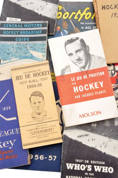 Collection of 10 Vintage Hockey Guides and Yearbooks from The 1930s and 1940s