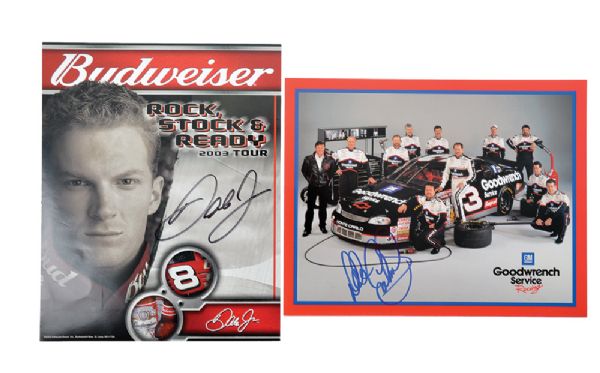 Dale Earnhardt Sr and Dale Earnhardt Jr Signed Photos