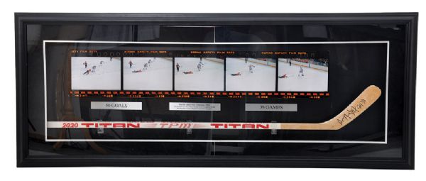 Wayne Gretzky Edmonton Oilers 50 Goals in 39 Games Signed Limited-Edition Titan Stick Display from WGA (74" x 29")