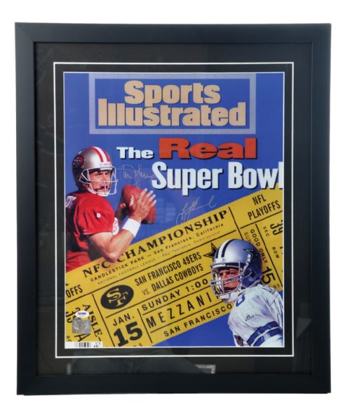 Troy Aikman and Steve Young / Troy Aikman Signed Framed Photos - PSA/DNA<BR> (each 22" x 26")