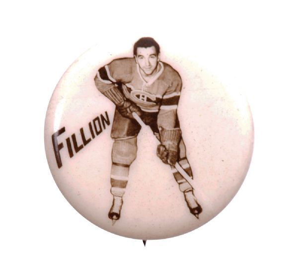 Bob Fillion 1948 Montreal Canadiens Pep Cereal Pin