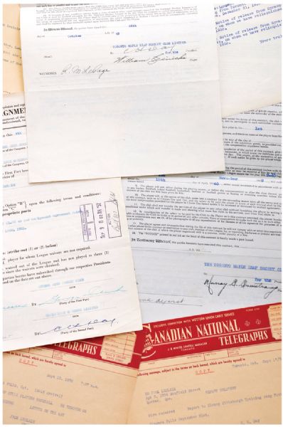 Toronto Maple Leafs 1930s-1950s NHL Contract and Document Collection of 9