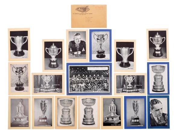 Trophies and Miscellaneous Bee Hive Group 1 Photos (1934-43) with Winnipeg Monarchs, Hewitt, McNight, Stanley Cup and Others (18)