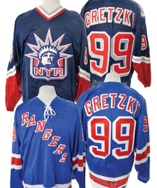 Wayne Gretzky New York Rangers Signed Jersey Collection of 2