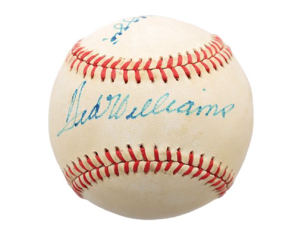Joe DiMaggio and Ted Williams Dual-Signed Baseball with PSA/DNA LOA