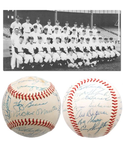 New York Yankees 1958 World Series Champions Team-Signed Baseball With JSA LOA