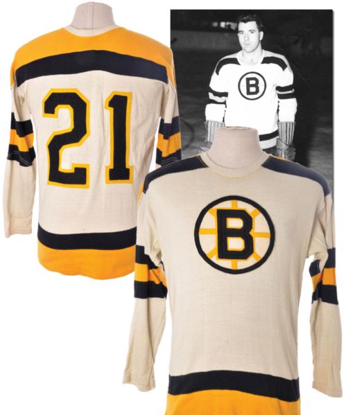 Boston Bruins 1949-51 Game-Worn Wool Jersey Attributed to Phil Maloney