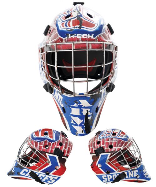 Kevin Armstrongs 2007-08 WHL Spokane Chiefs Game-Worn Goalie Mask