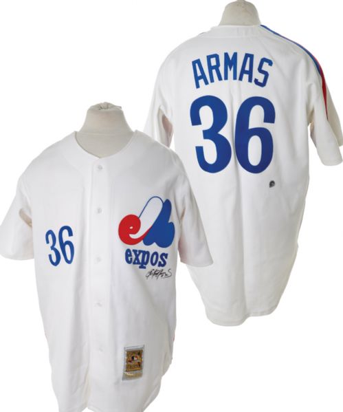 Tony Armas 2002 Montreal Expos Signed Game-Worn Retro Jersey and Pants 