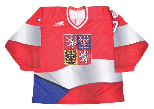 Jiri Vebers Team Czech Republic 1996 World Cup of Hockey Game-Issued Jersey