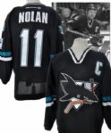 Owen Nolans 2001-02 San Jose Sharks Game-Worn Captains Jersey with Team LOA