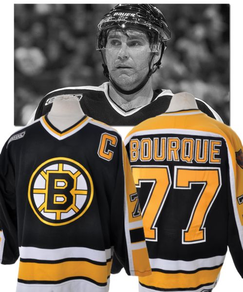 Ray Bourques 1999-2000 Boston Bruins Game-Worn Captains Jersey with LOA <br>- Team Repairs!