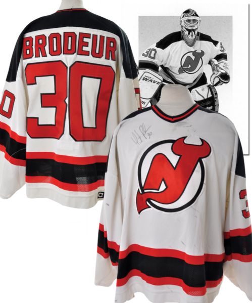 Martin Brodeurs 1997-98 New Jersey Devils Signed Game-Worn Jersey <br>- Photo-Matched!