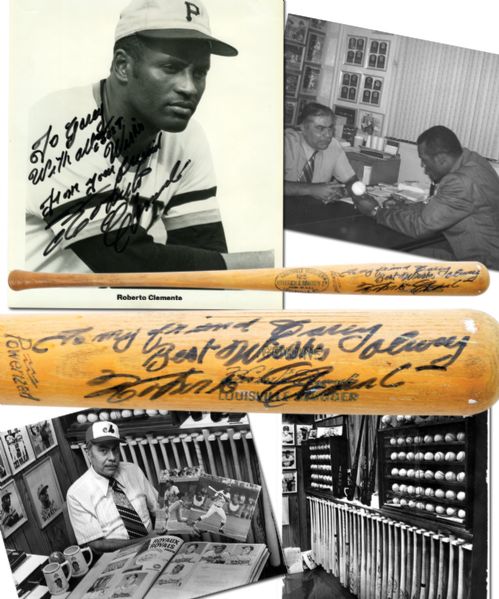Roberto Clementes 1969-72 Pittsburgh Pirates Signed Game-Used Bat Plus Signed Photo with Great Provenance