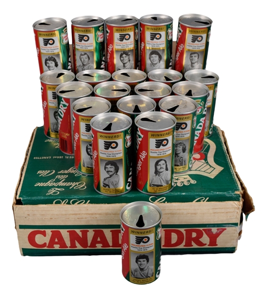 1974-75 Philadelphia Flyers and 1977-78 Vancouver Canucks Canada Dry Soda Can Collection of 57