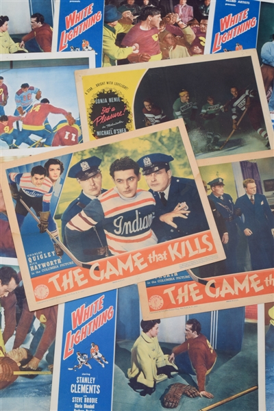 1937 "The Game that Kills", 1945 "Its a Pleasure" and 1953 "White Lightning" Hockey Movie Lobby Card Collection of 13