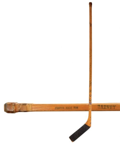 Doug Harveys 1955-56 Montreal Canadiens Stanley Cup Champions Team-Signed <br>Game-Used CCM Stick with LOA