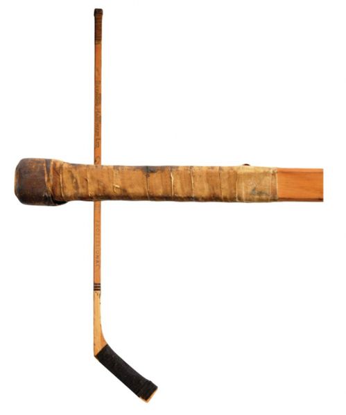 Bert Olmsteads Mid-1950s Montreal Canadiens Game-Used CCM Stick with LOA