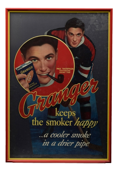 Vintage 1930s Paul Thompson Granger Pipe Tobacco Framed Advertising Display (27" x 39")