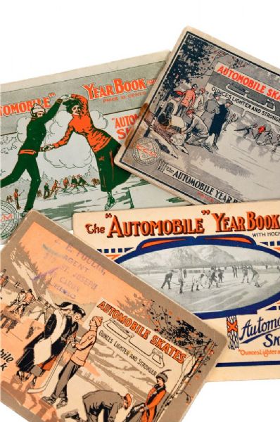 1910s CCM Automobile Skates Year Book Collection of 4 - Loaded with Hockey Team Photos and Illustrations