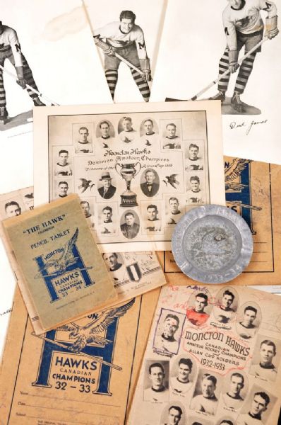 Moncton Hawks Early-1930s Memorabilia Collection of 12