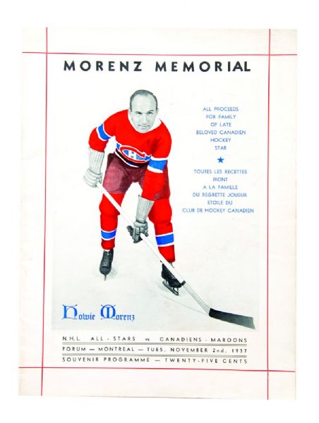 1937 Howie Morenz Memorial Game Program (12" x 9")