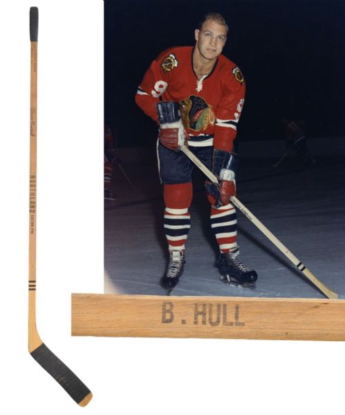 Bobby Hulls Mid-1960s Chicago Black Hawks Northland "Banada Blade" Game-Used Stick from Brett Hull Collection