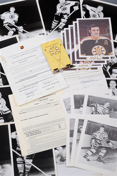 Vintage Boston Bruins Collection with Postcards, Photos and Memorabilia
