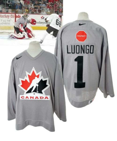 Roberto Luongos 2004 World Cup of Hockey Team Canada Signed Practice Jersey with LOA