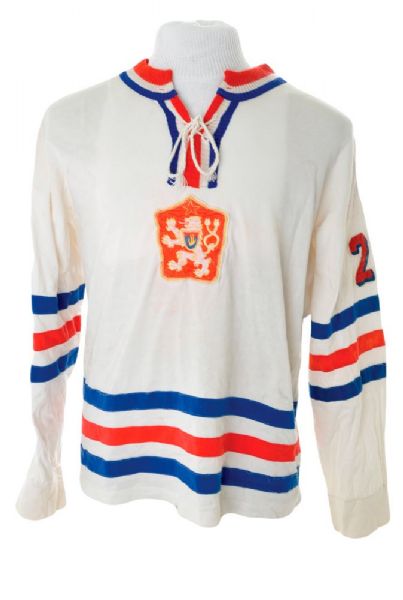 Czech National Team Mid-to-Late-1970s #22 Game-Worn Jersey