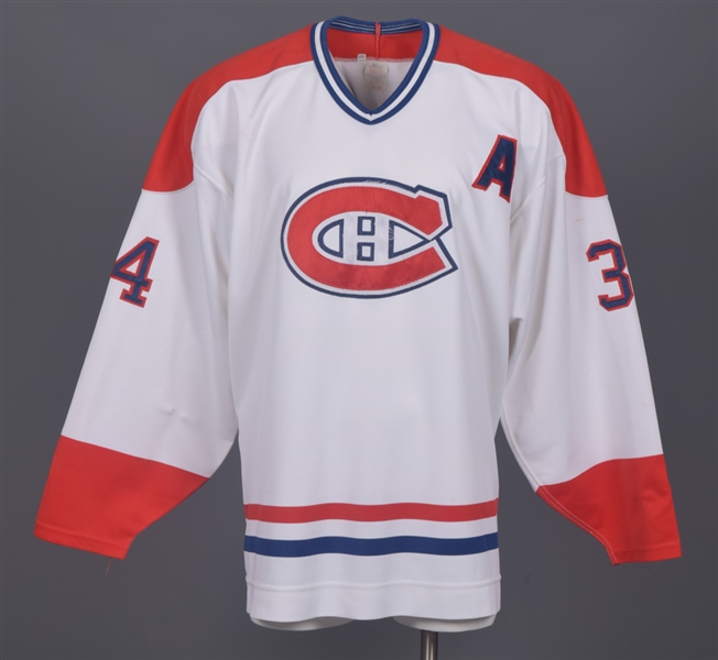 Peter Popovics Mid-1990s Montreal Canadiens Game-Worn Alternate Captains Jersey with Team LOA - Team Repairs!
