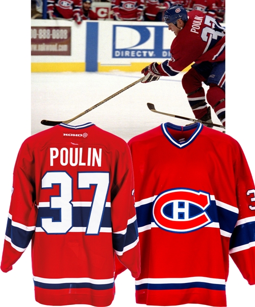 Patrick Poulins Early-2000s Montreal Canadiens Game-Worn Jersey Obtained from Team with LOA 