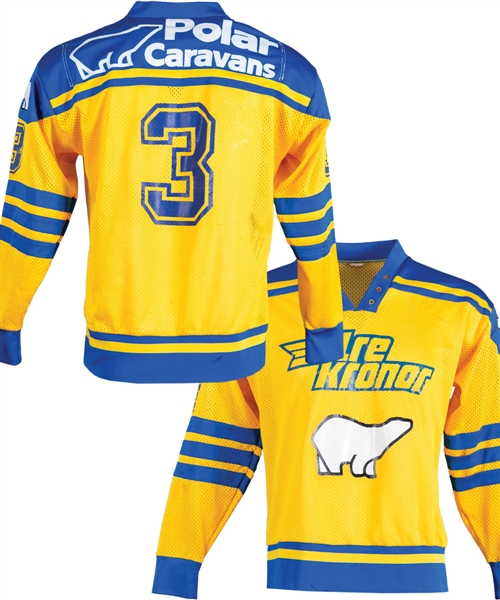 Tomas Nords Late-1970s Team Sweden Game-Worn Jersey with LOA - Team Repairs!