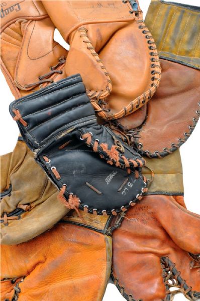 Vintage CCM, Spalding, Cooper Weeks and Other Brands Leather Goalie Glove <br>Collection of 7