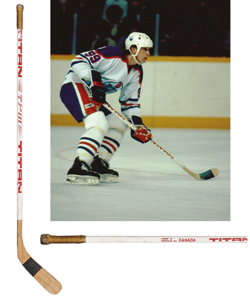 Wayne Gretzkys 1980-81 Edmonton Oilers Signed Titan Game-Used Stick - Art Ross and Hart Memorial Trophies Season!