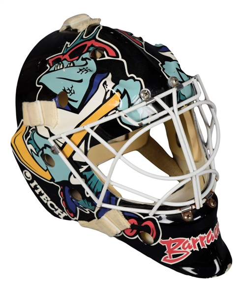 San Diego Barracudas Circa 1995-96 Game-Worn Itech Goalie Mask by Frank Cipra