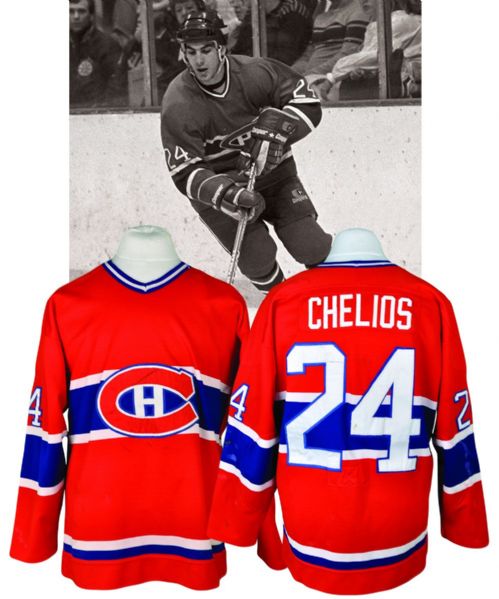 Chris Chelios 1983-84 Montreal Canadiens Game-Worn Rookie Season Playoffs Jersey <br>- 50+ Team Repairs! - Photo-Matched!