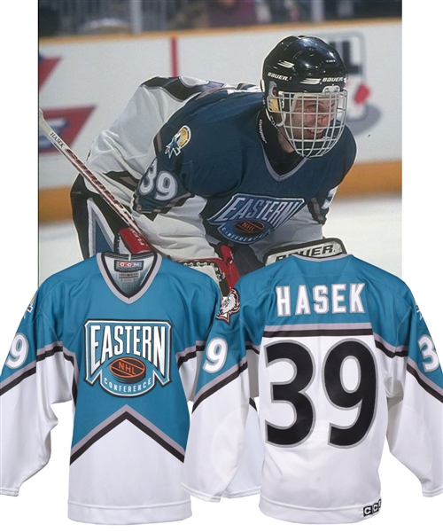 Dominik Haseks 1997 NHL All-Star Game Signed Eastern Conference Game-Worn Jersey