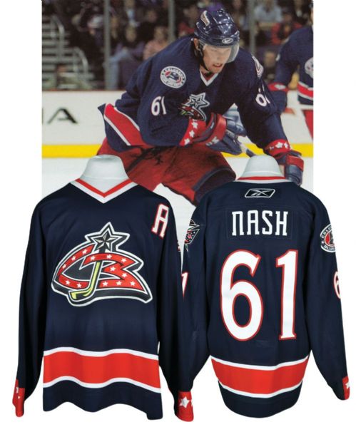 Rick Nashs 2005-06 Columbus Blue Jackets Game-Worn Alternate Captains Jersey with Team LOA