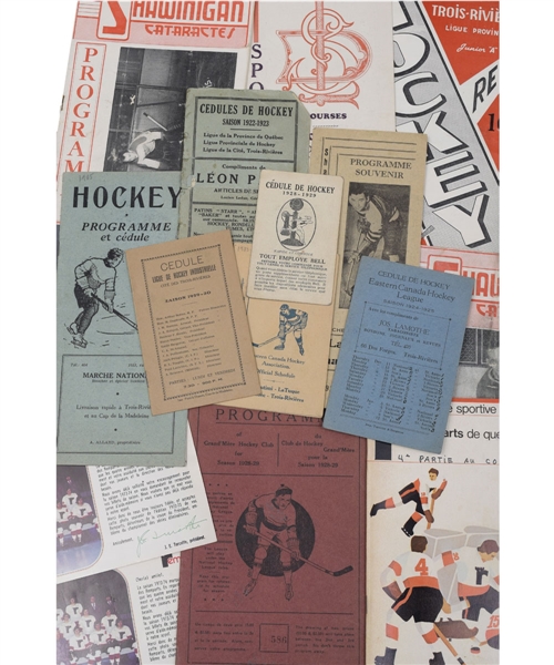 Quebec Aces, Quebec Remparts and Other Quebec Leagues 1920s/1970s Hockey Program and Memorabilia Collection of 49