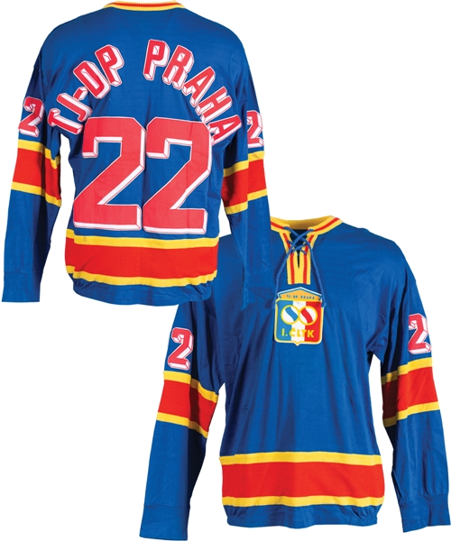 CLTK Praha 1980s Czech Elite League Game-Worn Jersey with LOA