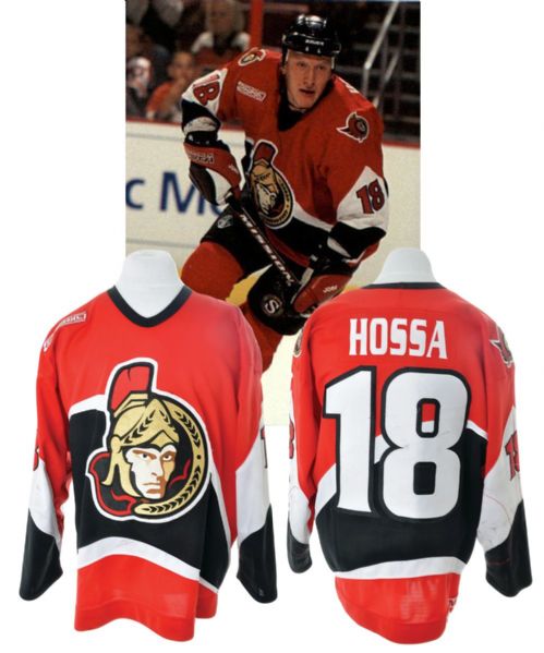 Marian Hossas 1999-2000 Ottawa Senators Game-Worn Jersey - 15+ Team Repairs!