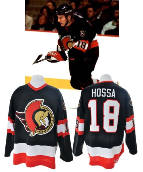 Marian Hossas 1998-99 Ottawa Senators Game-Worn Rookie Season Jersey with Team LOA <br>- Team Repairs!