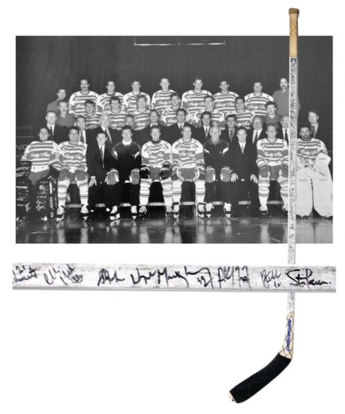 Brett Hulls 1994 "Ninety-Nine Tour" Team-Signed Easton Game-Used Stick 