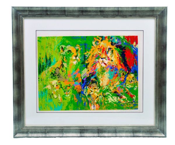LeRoy Neimans 1974 "Lion Family" Signed Limited-Edition Framed Serigraph from Brett Hull Collection (41 x 49)